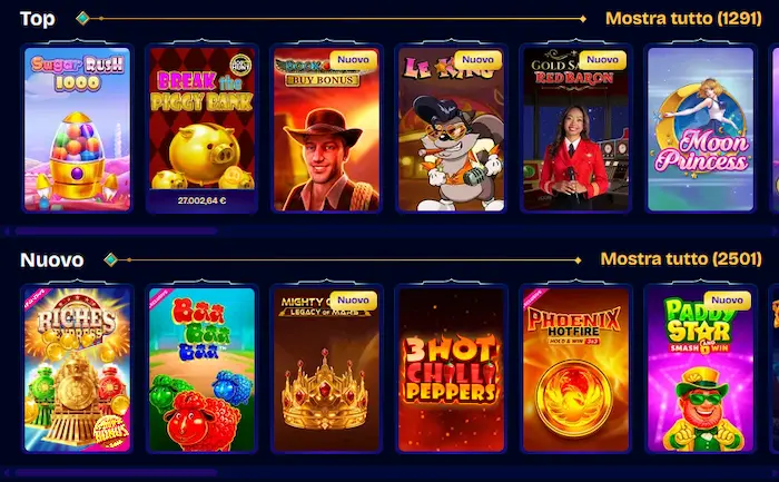 Wishwin Casino giochi